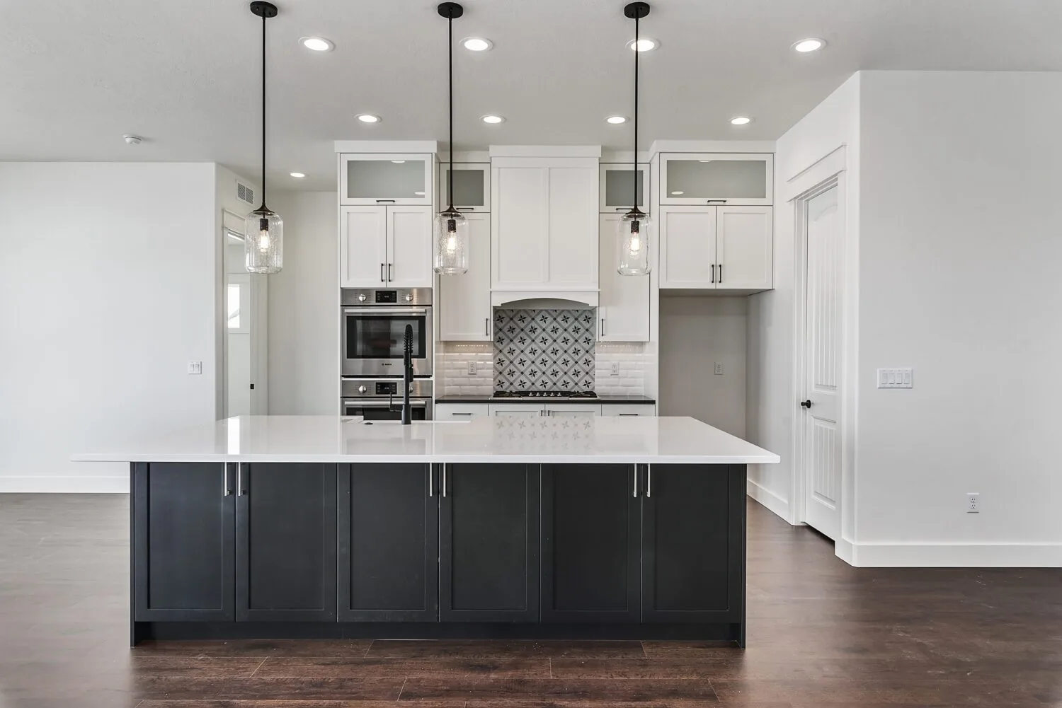 Oakmont custom home builders Boise kitchen island view